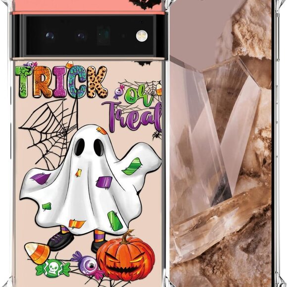iphone 13 Mini phone Case Halloween Ghost Transparent Clear Shockproof Case - Picture 3 of 12